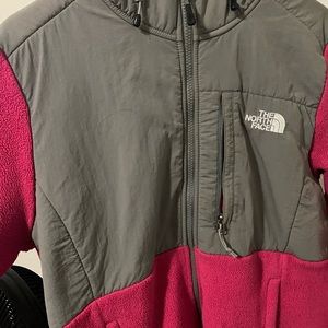 Pink/grey north face jacket